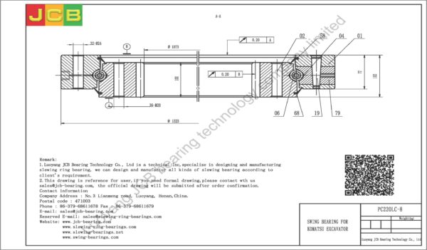 swing bearing for excavator PC220LC-8 - Image 2