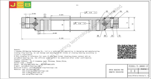 swing bearing for excavator PC220LL-7L（A86001-UP） - Image 2