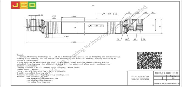 swing bearing for excavator PC230LC-6（10001-10124） - Image 2