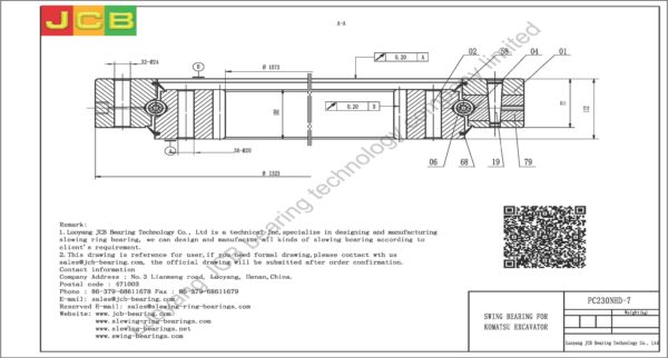 swing bearing for excavator PC230NHD-7 - Image 2
