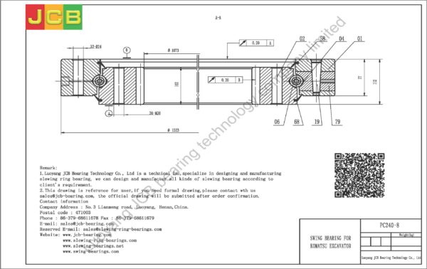 swing bearing for excavator PC240-8 - Image 2