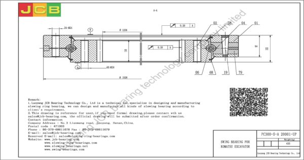 swing bearing for excavator PC300-5-A（20001-UP） - Image 2