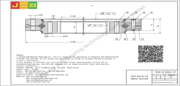 swing bearing for excavator PC300-5K（K20001-UP） - Image 2