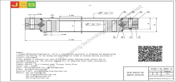 swing bearing for excavator PC300-7-SA（40001-UP） - Image 2