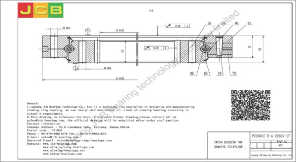 swing bearing for excavator PC300LC-5-A（20001-UP） - Image 2