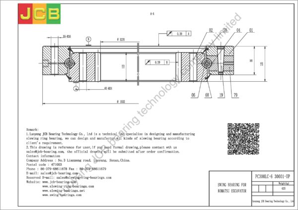 swing bearing for excavator PC300LC-6（30001-UP） - Image 2