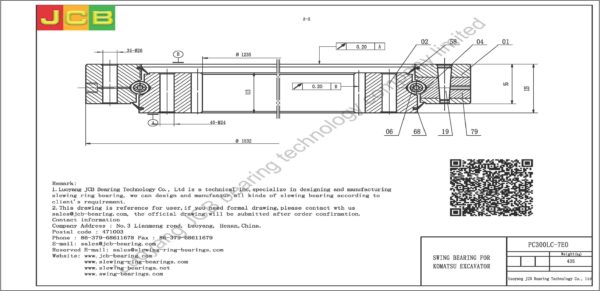 swing bearing for excavator PC300LC-7EO - Image 2