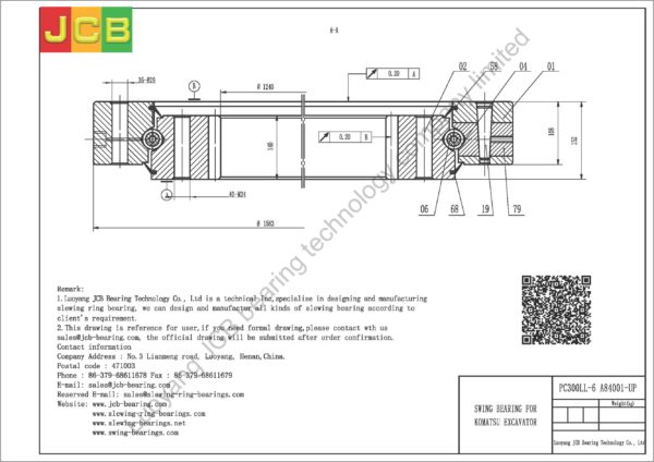 swing bearing for excavator PC300LL-6（A84001-UP） - Image 2