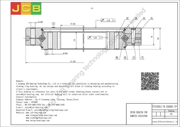 swing bearing for excavator PC340NLC-7K（K40001-UP） - Image 2