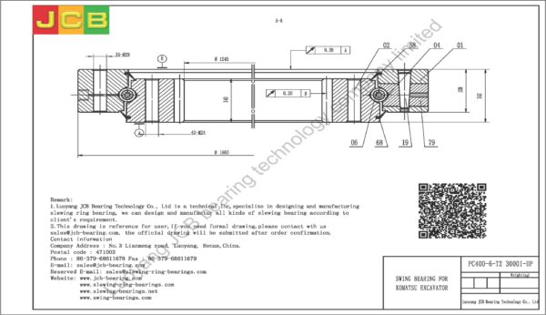 swing bearing for excavator PC400-6-T2（30001-UP） - Image 2