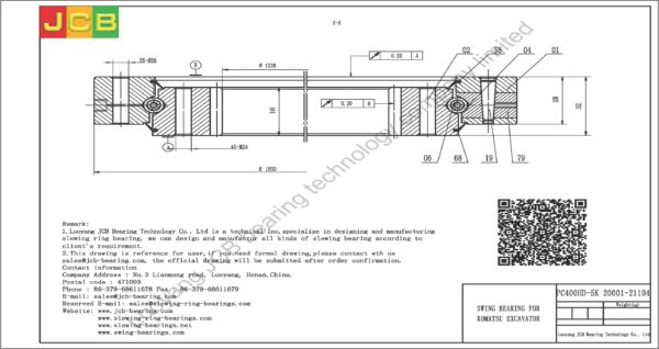 swing bearing for excavator PC400HD-5K（20001-21104） - Image 2