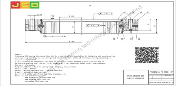 swing bearing for excavator PC400LC-6-T2（30001-UP） - Image 2