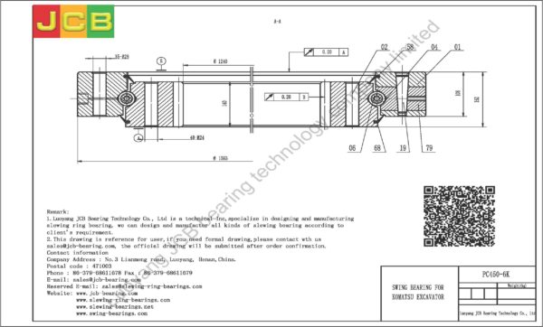 swing bearing for excavator PC450-6K - Image 2