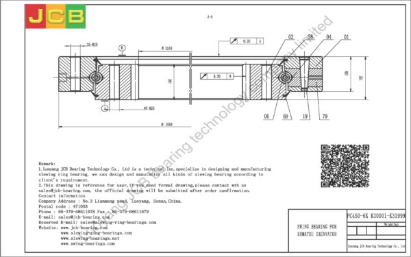 swing bearing for excavator PC450-6K（K30001-K31999） - Image 2