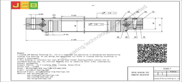 swing bearing for excavator PC450-7 - Image 2