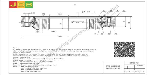 swing bearing for excavator PC450-7EO - Image 2