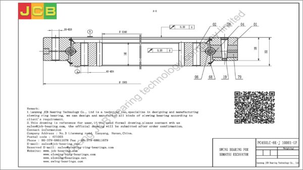 swing bearing for excavator PC450LC-6K-J（10001-UP） - Image 2