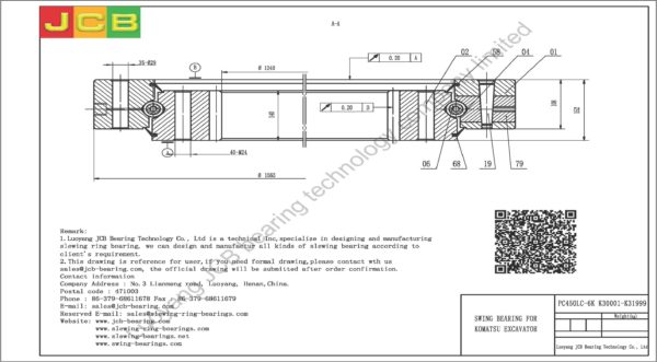 swing bearing for excavator PC450LC-6K（K30001-K31999） - Image 2