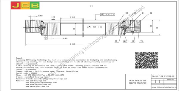 swing bearing for excavator PC450LC-6K（K32001-UP） - Image 2