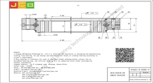 swing bearing for excavator PC450LC-7K（K40001-UP） - Image 2