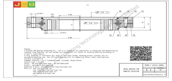 swing bearing for excavator PC60-7（52374-52961） - Image 2