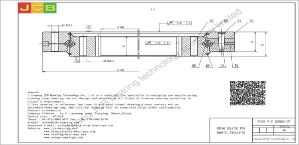 swing bearing for excavator PC60-7-C（52962-UP） - Image 2
