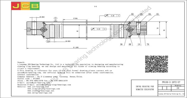swing bearing for excavator PW100-3（2872-UP） - Image 2