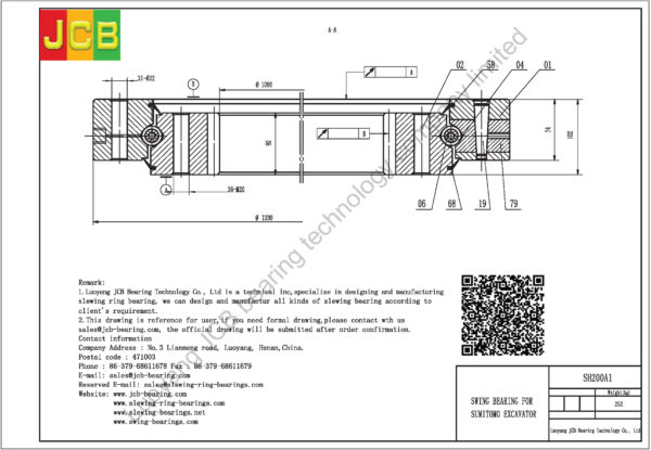 swing bearing for excavator SH200A1 - Image 2