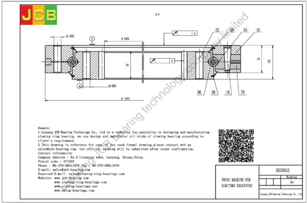 swing bearing for excavator SH200A2 - Image 2