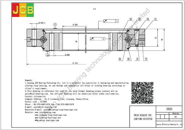 swing bearing for excavator SH280 - Image 2