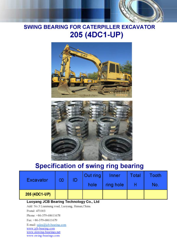 swing bearing for excavator 205（4DC1-UP）