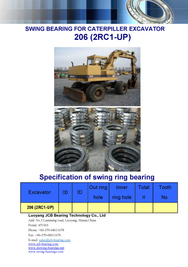 swing bearing for excavator 206（2RC1-UP）