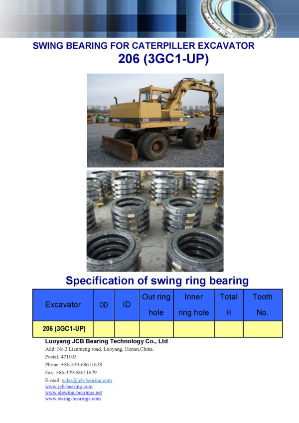 swing bearing for excavator 206（3GC1-UP）
