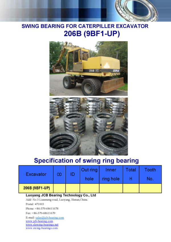 swing bearing for excavator 206B（9BF1-UP）