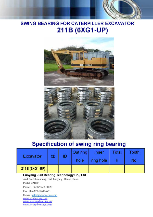 swing bearing for excavator 211B（6XG1-UP）