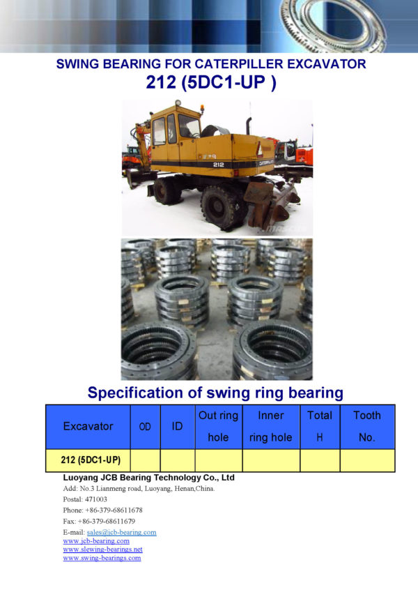 swing bearing for excavator 212（5DC1-UP）