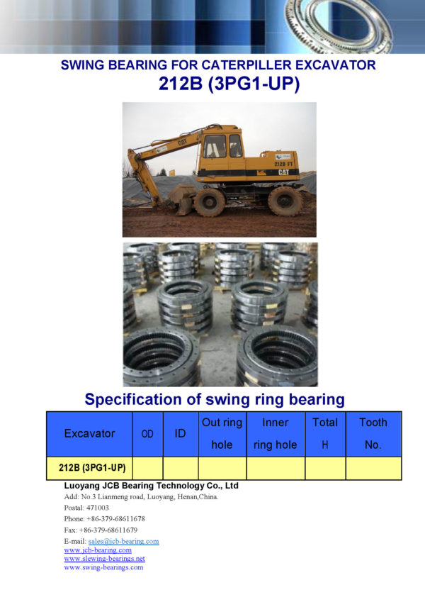 swing bearing for excavator 212B（3PG1-UP）