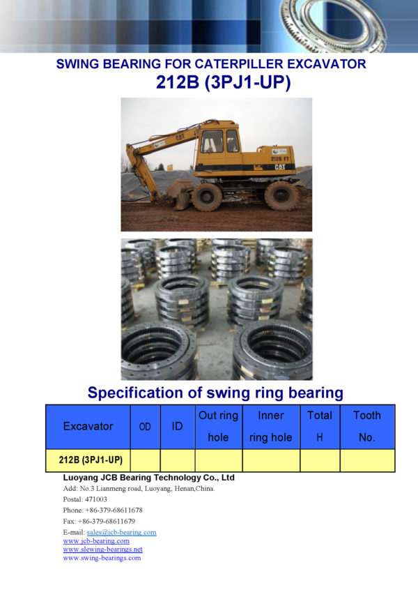 swing bearing for excavator 212B（3PJ1-UP）