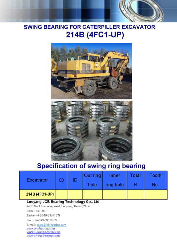 swing bearing for excavator 214B（4FC1-UP）