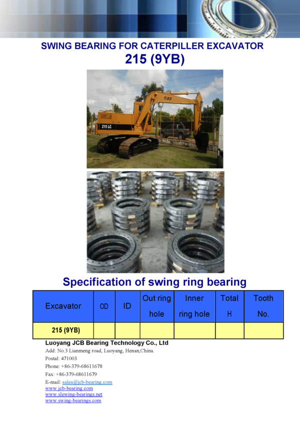 swing bearing for excavator 215（9YB）