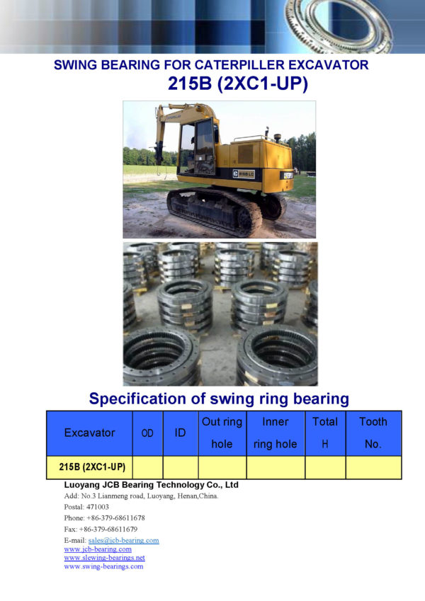 swing bearing for excavator 215B（2XC1-UP）