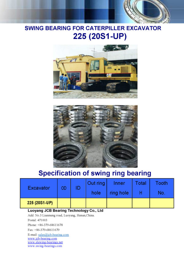 swing bearing for excavator 225（20S1-UP）