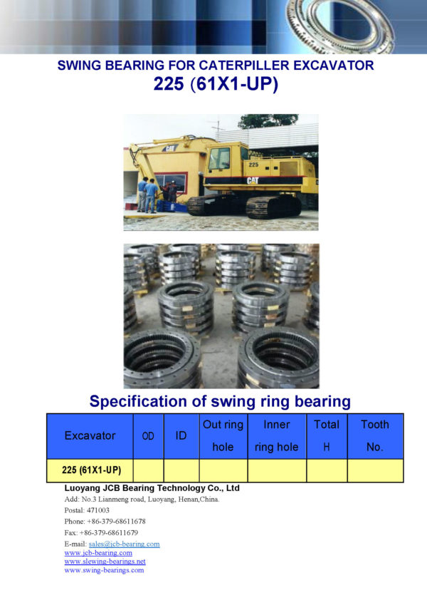 swing bearing for excavator 225（61X1-UP）