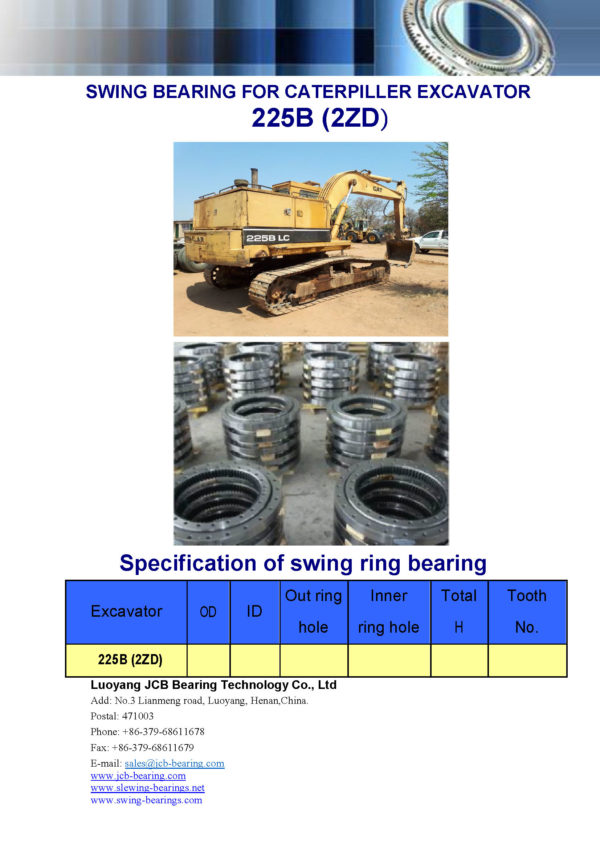 swing bearing for excavator 225B（2ZD）