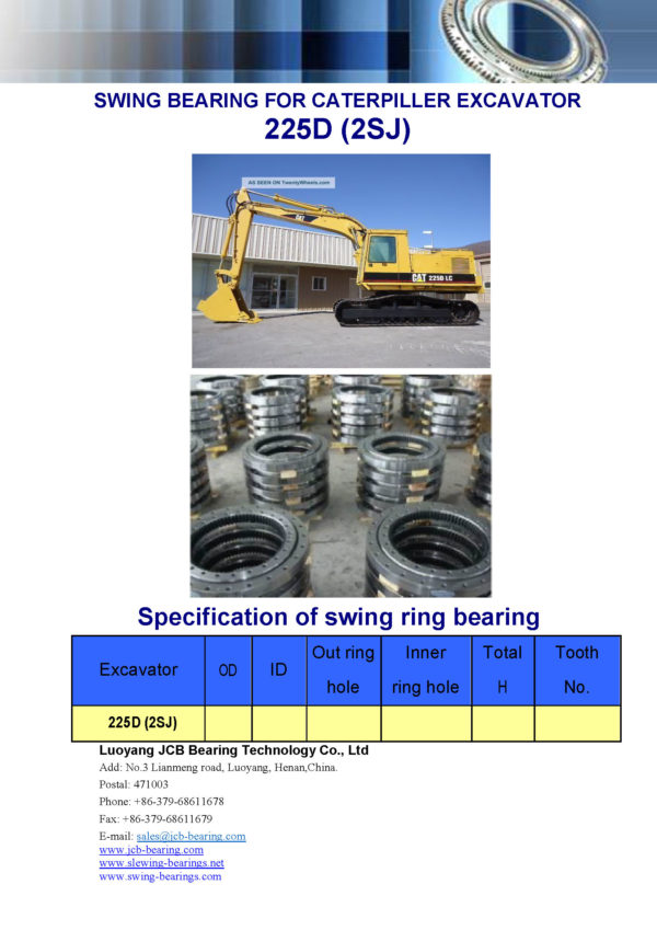 swing bearing for excavator 225D（2SJ）