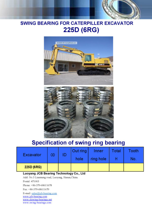swing bearing for excavator 225D（6RG）