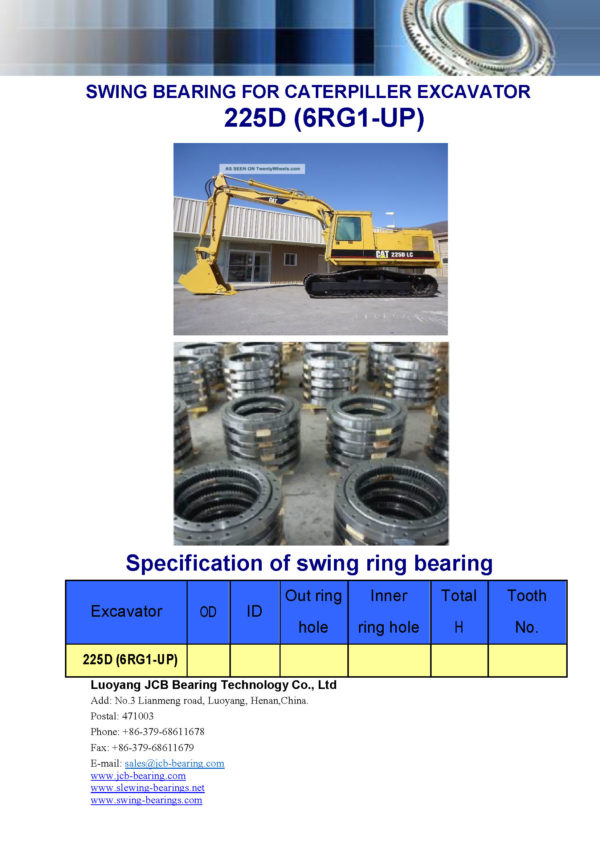 swing bearing for excavator 225D（6RG1-UP）