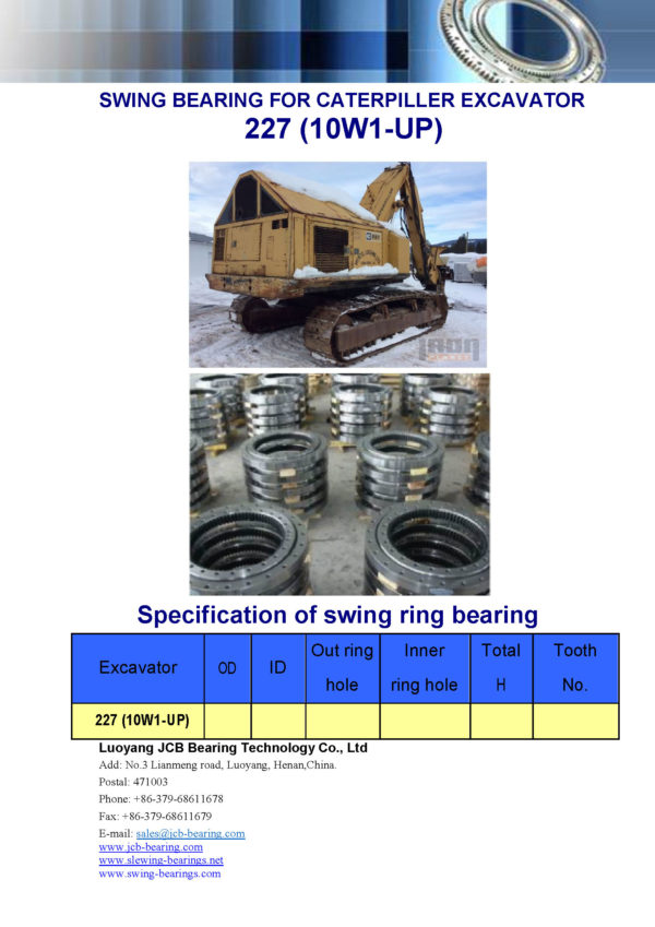 swing bearing for excavator 227（10W1-UP）