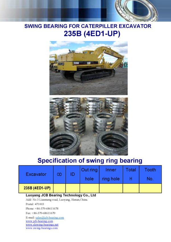 swing bearing for excavator 235B（4ED1-UP）
