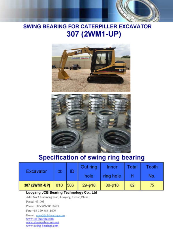 swing bearing for excavator 307（2WM1-UP）